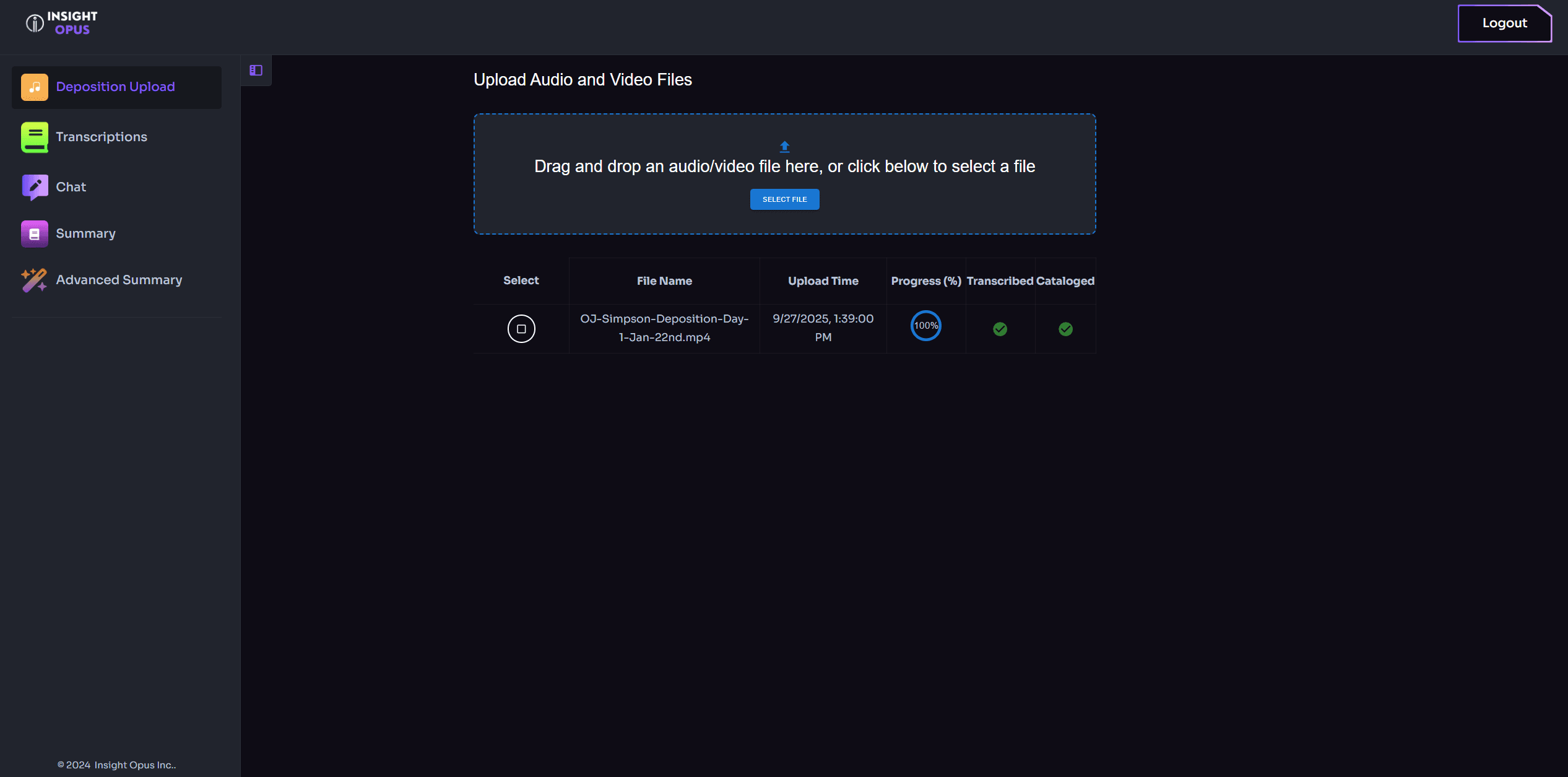 Audio Upload Interface