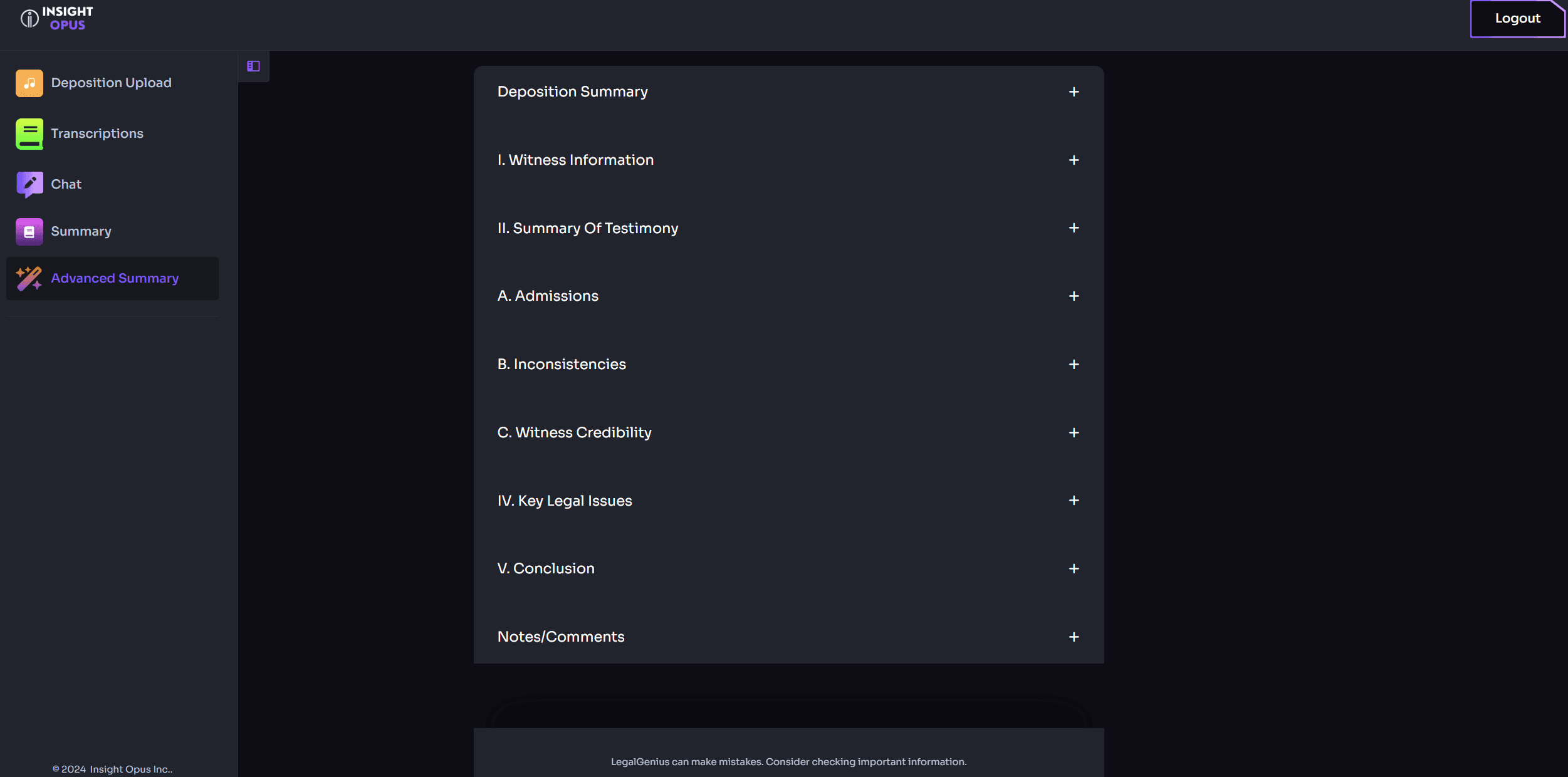 Legal Advanced Summary