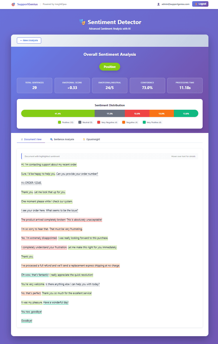 Sentiment Analysis Interface